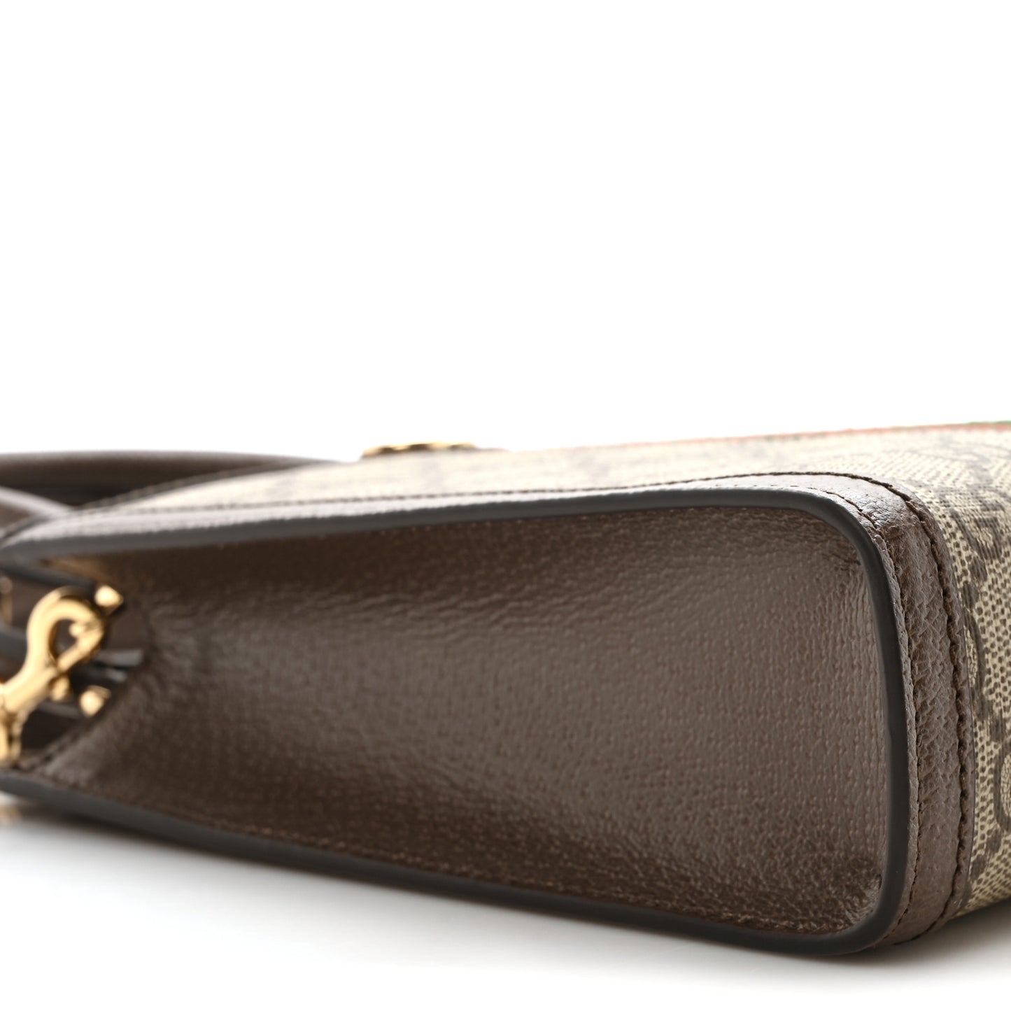 GG Supreme Monogram Textured Dollar Calfskin Web Super Mini Ophidia Mini Tote Bag Beige Ebony New Acero