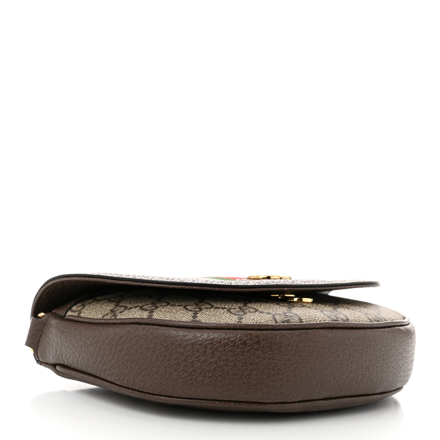 GG Supreme Monogram Textured Dollar Calfskin Web Mini Ophidia Flap Shoulder Bag Beige Ebony New Acero