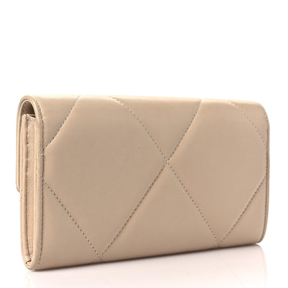 Chanel Lambskin Quilted Chanel 19 Flap Wallet Beige 3 of 7