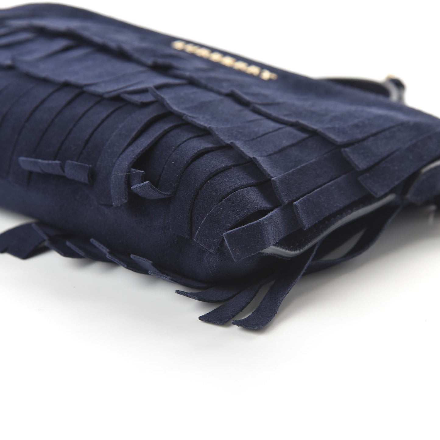 Suede Fringe Peyton Crossbody Clutch Bag Blue