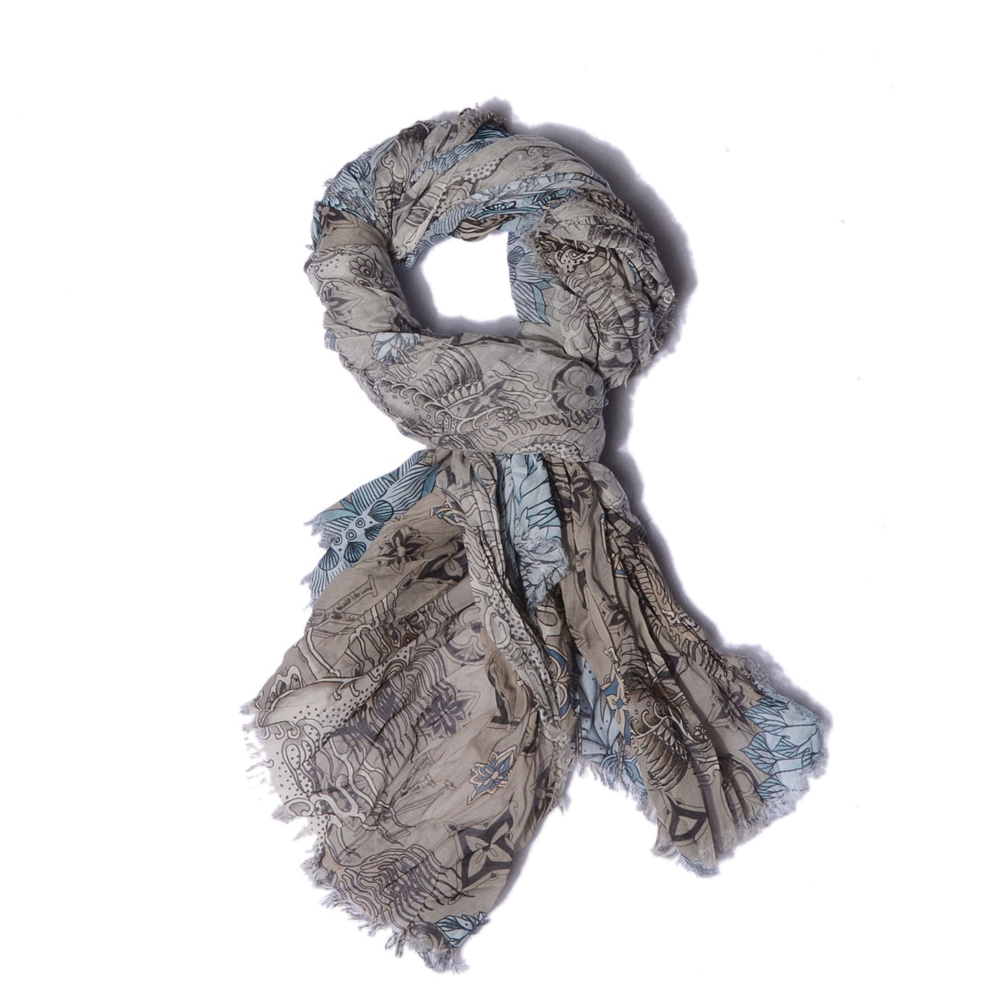 Cotton Etole Tattoo Scarf Kaki
