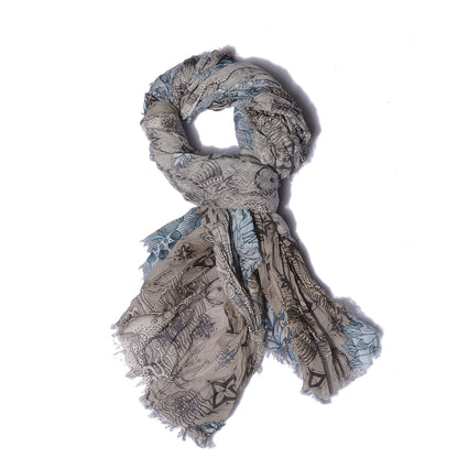 Louis Vuitton Cotton Etole Tattoo Scarf Kaki 1 of 5