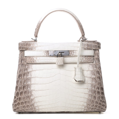 Hermes Matte Niloticus Crocodile Himalaya Kelly Retourne 28 White 1 of 23