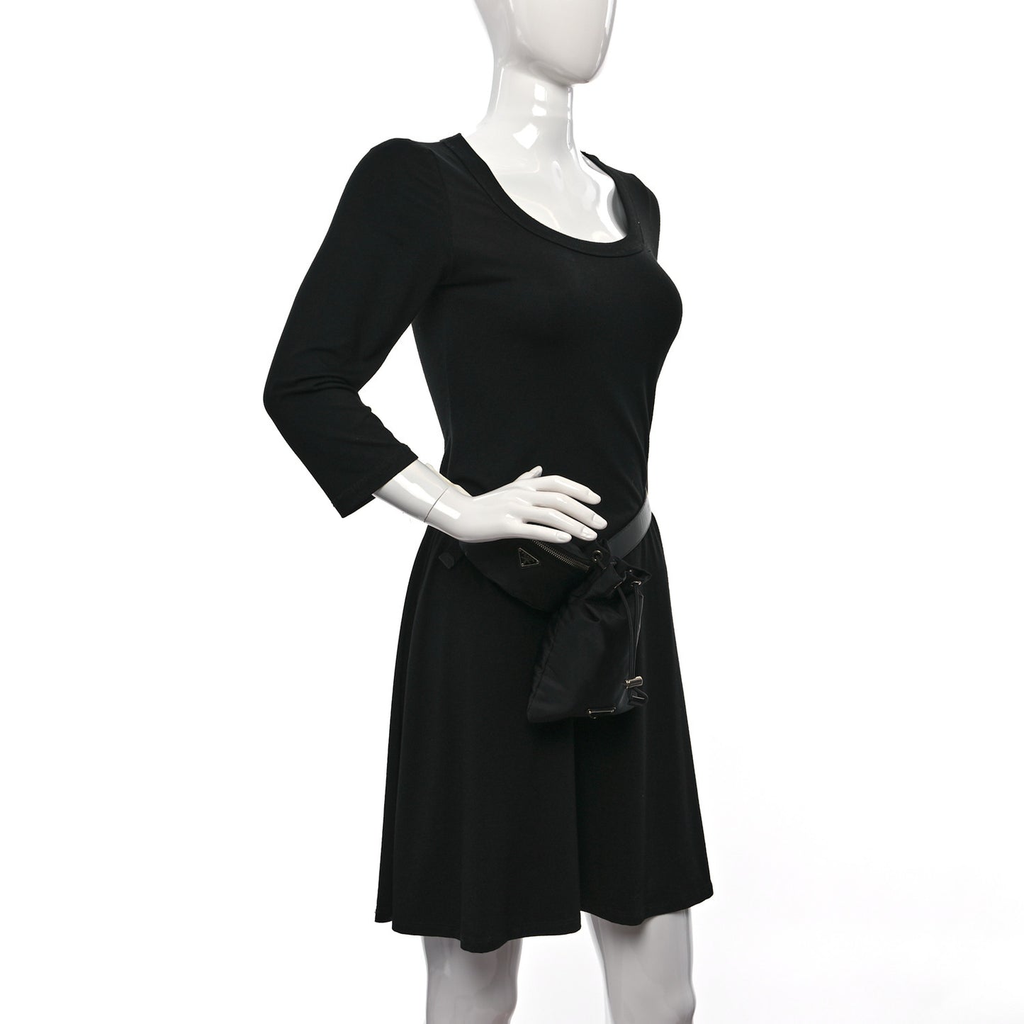 Tessuto Nylon Pocket Drawstring Pouch Belt 100 40 Black