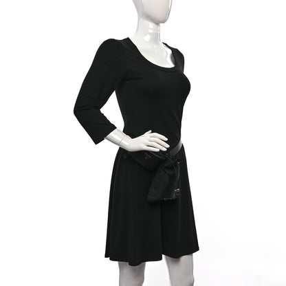 Prada Tessuto Nylon Pocket Drawstring Pouch Belt 100 40 Black 2 of 15