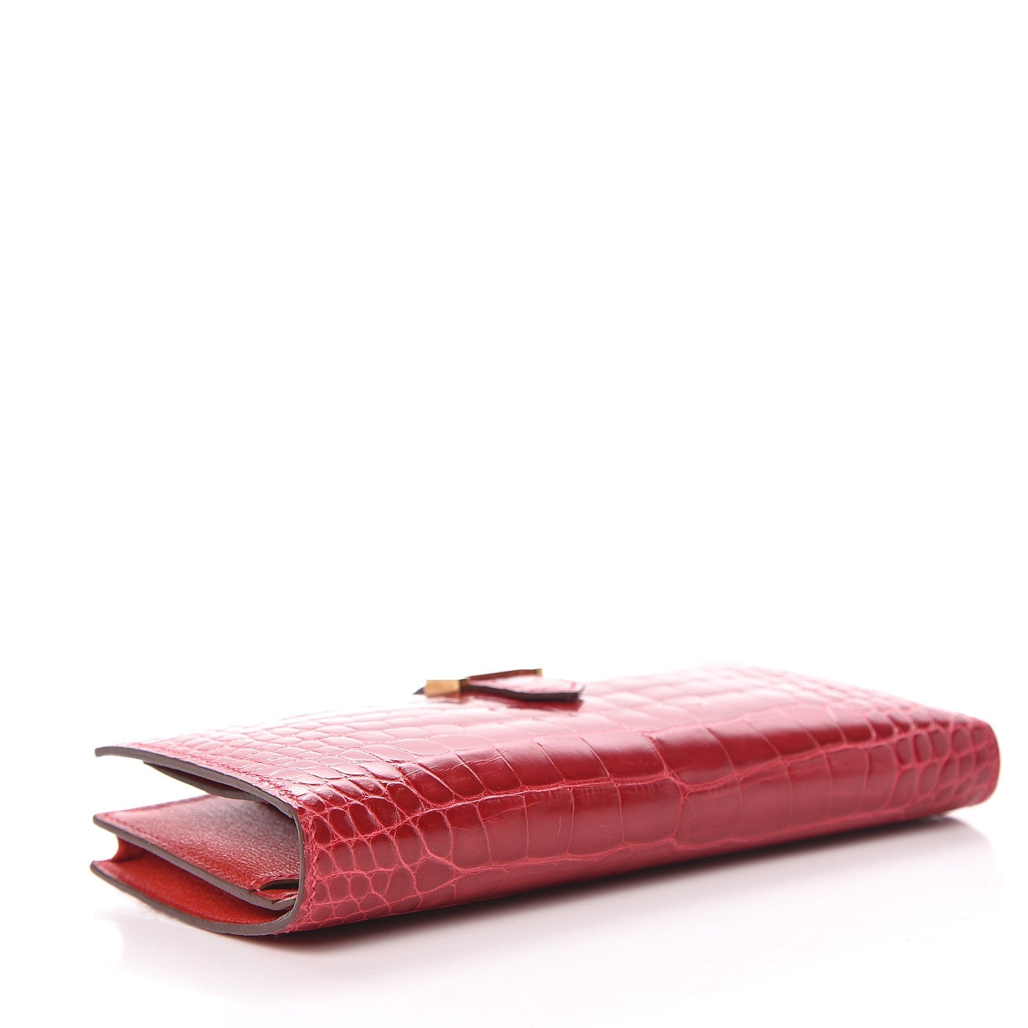 Hermes Shiny Alligator Bearn Wallet Braise 4 of 9