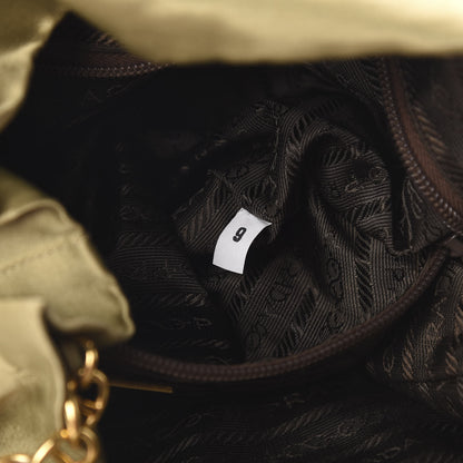 Prada Satin Rasso Chain Bag Light Green 7 of 12