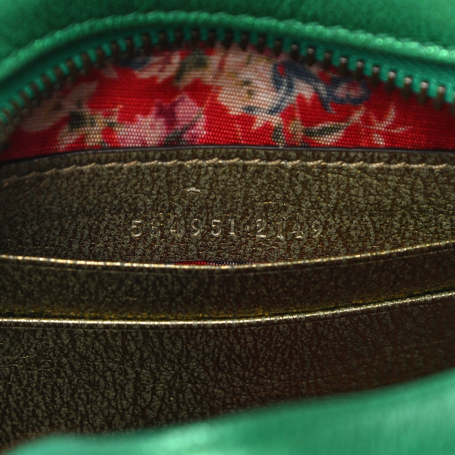 Gucci Laminated Nappa Trapuntata Mini Zumi Dome Shoulder Bag Rosso Jasmine Green Rame 7 of 10