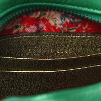 Gucci Laminated Nappa Trapuntata Mini Zumi Dome Shoulder Bag Rosso Jasmine Green Rame 7 of 10