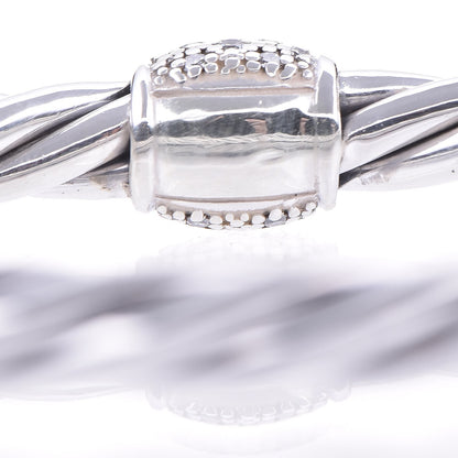 David Yurman Sterling Silver Diamond 6mm Moonlight Ice Hinged Bracelet 4 of 7