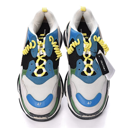 Balenciaga Fabric Mesh Nappa Mens Triple S Sneakers 47 Bleu White Vert Jaune 11 of 11