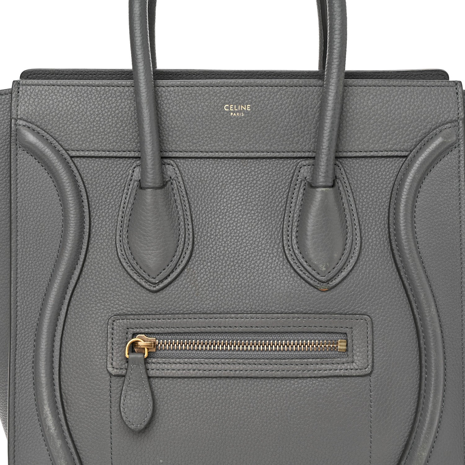 Celine Baby Drummed Calfskin Micro Luggage Kohl 8 of 17