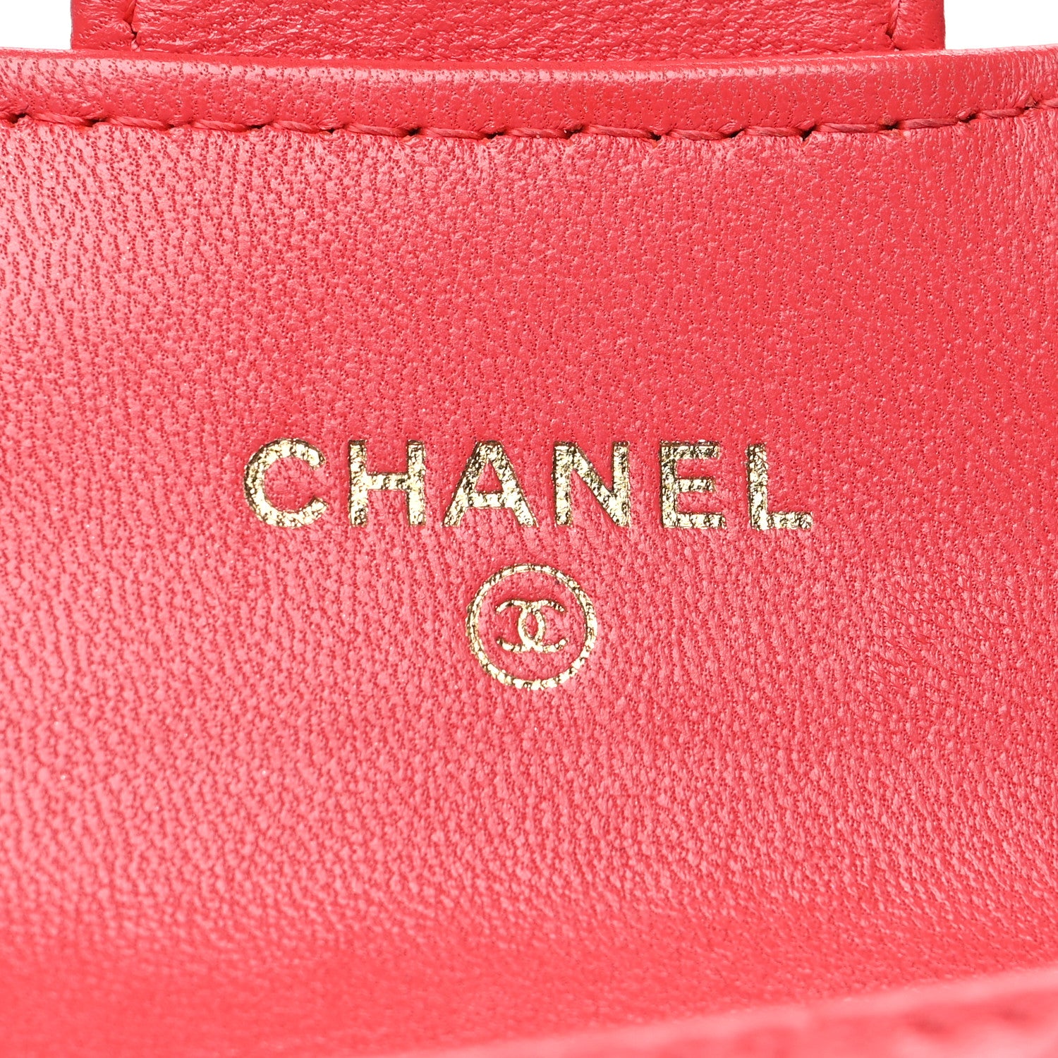 Chanel Lambskin Quilted Flap Card Holder Wallet Coral 7 of 13
