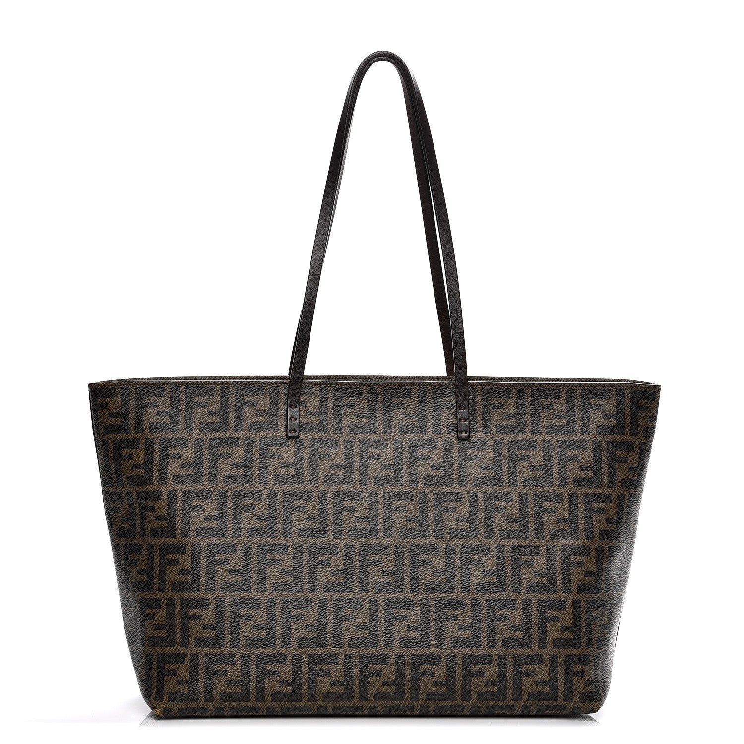 Fendi Zucca Spalmati Medium Roll Tote Tobacco Moro 1 of 13