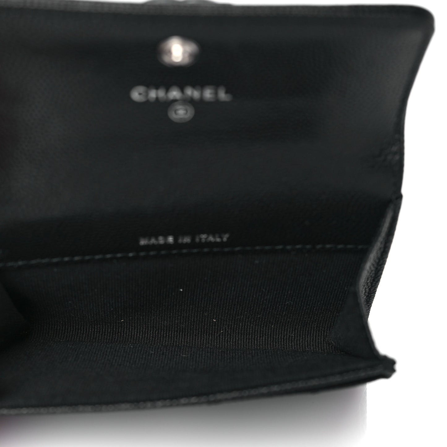 Caviar Quilted Boy Flap Card Holder Black
