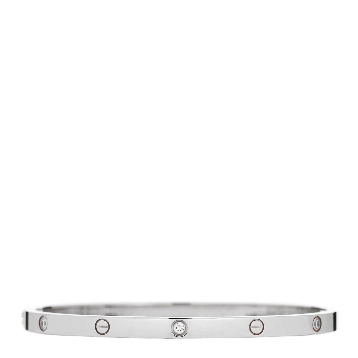 18K White Gold 6 Diamond Small LOVE Bracelet 16