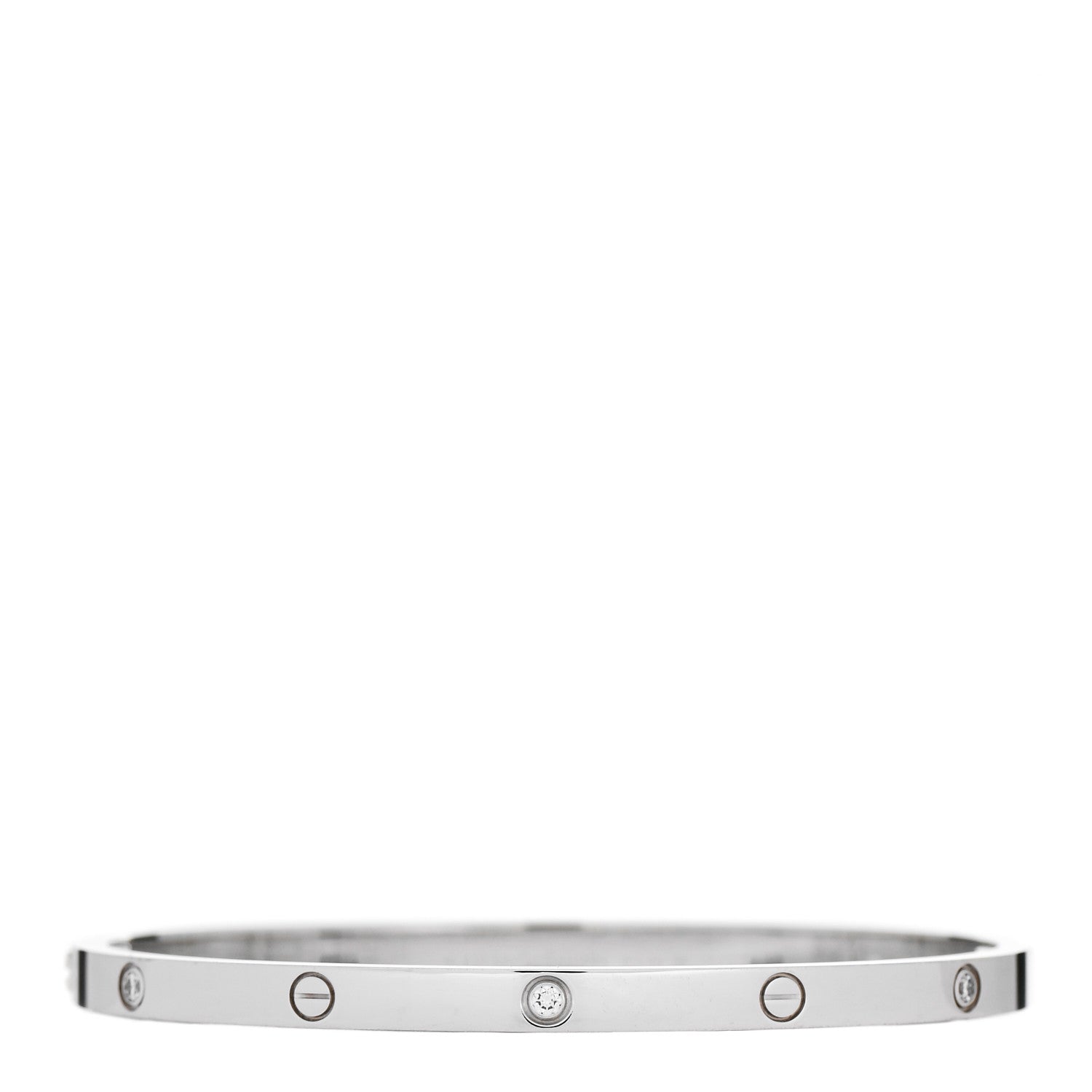Cartier 18K White Gold 6 Diamond Small LOVE Bracelet 16 2 of 5
