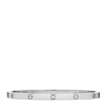 Cartier 18K White Gold 6 Diamond Small LOVE Bracelet 16 2 of 5