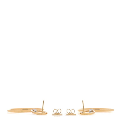 Roberto Coin 18K Yellow White Gold Diamond Open Stirrup and Circle Drop Earrings 3 of 4