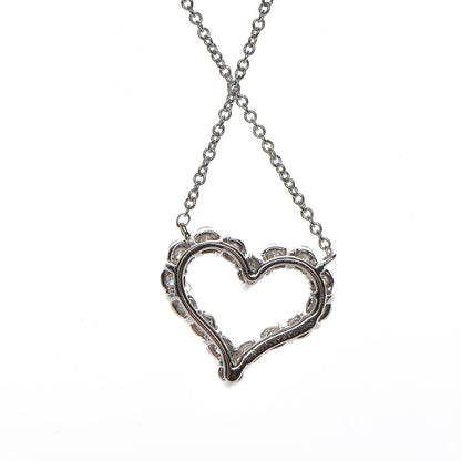 Tiffany Platinum Diamond Small Heart Pendant Necklace 5 of 7