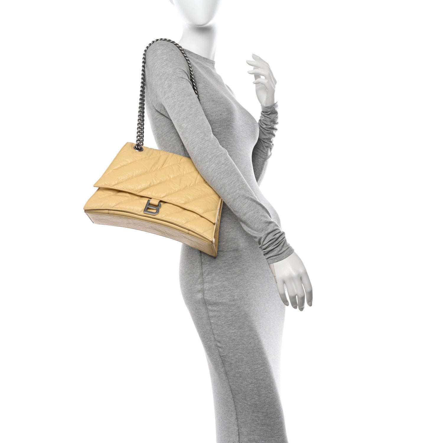 Balenciaga Crushed Calfskin Quilted Medium Crush Chain Bag Butter Yellow 2 of 10
