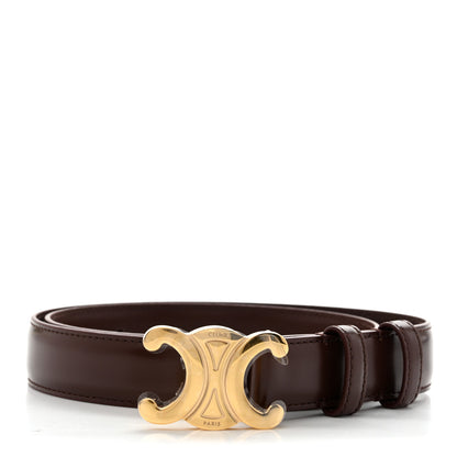Celine Box Calfskin Medium 25mm Triomphe Belt 75 30 Chestnut 1 of 7