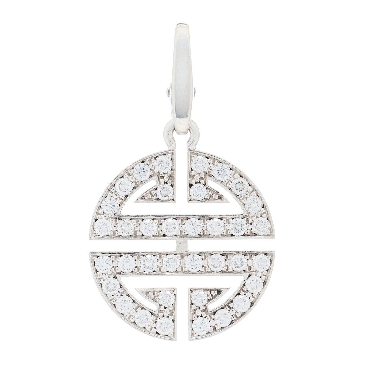 18K White Gold Diamond Longevity Charm