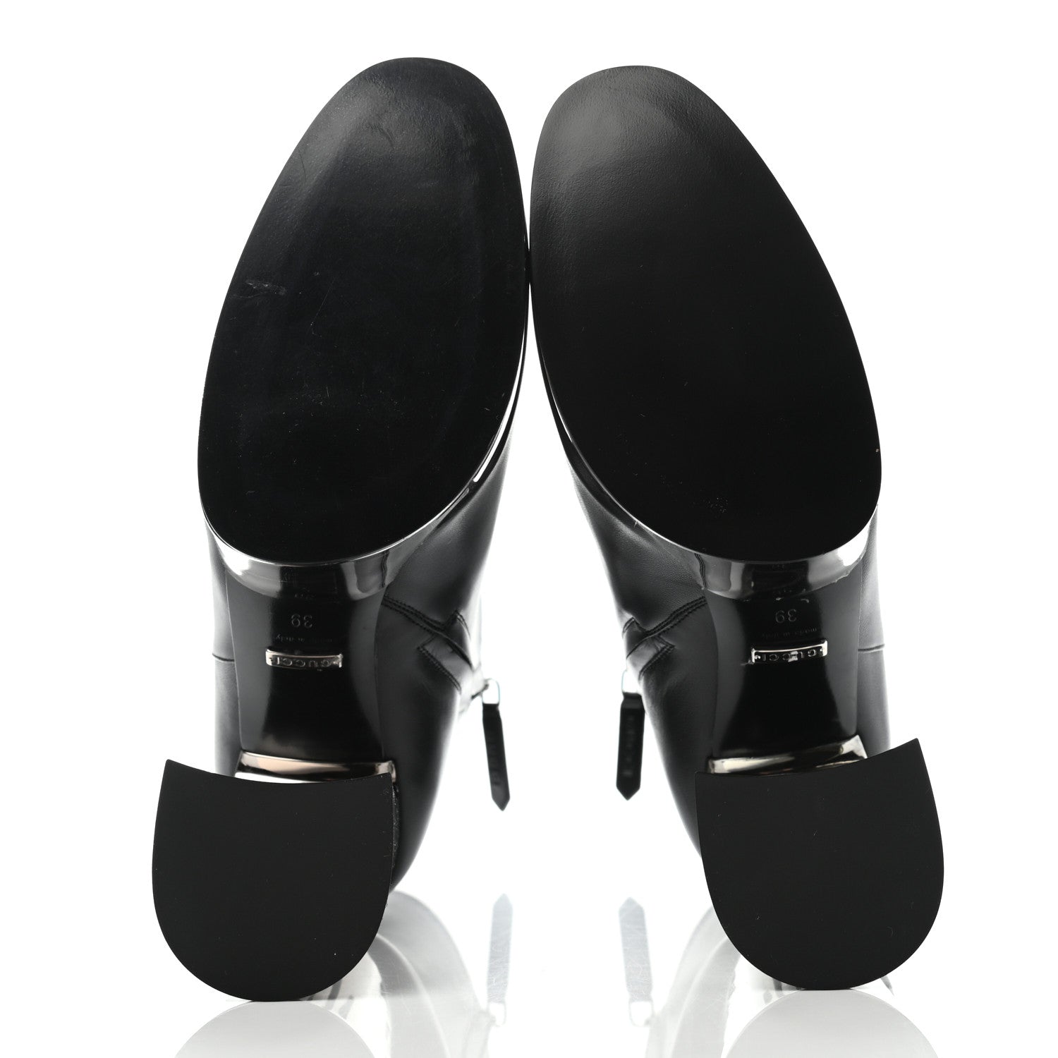Gucci Malaga Kid Chrome Ankle Boots 39 Black 5 of 12