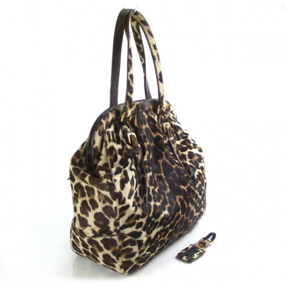 Calf Hair Leopard Print Frame Bag