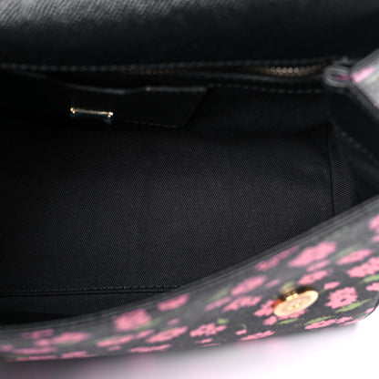 Dolce & Gabbana Dauphine Flower Print Medium Miss Sicily Satchel Black 14 of 20