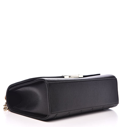 Chanel Grained Calfskin Quilted Medium Label Click Flap Bag Black 4 of 15