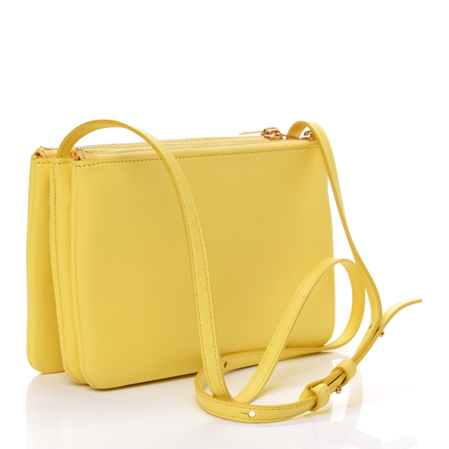 Lambskin Small Trio Crossbody Bag Citron