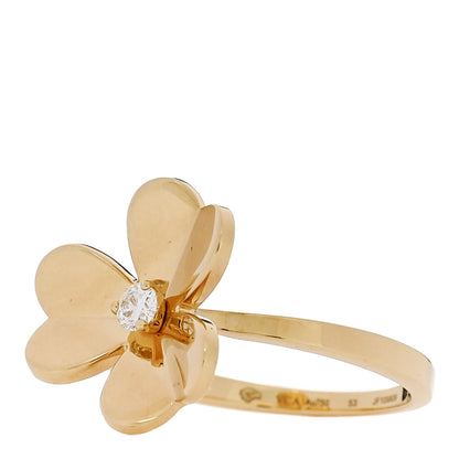 Van Cleef & Arpels 18K Yellow Gold Diamond Small Frivole Ring 53 6.5 3 of 6