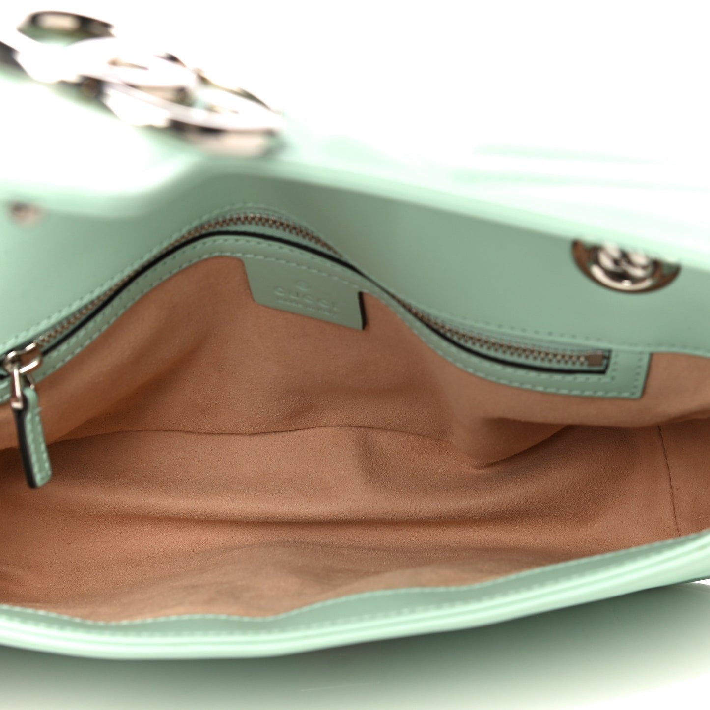 Calfskin Matelasse Small GG Marmont Shoulder Bag Water Green