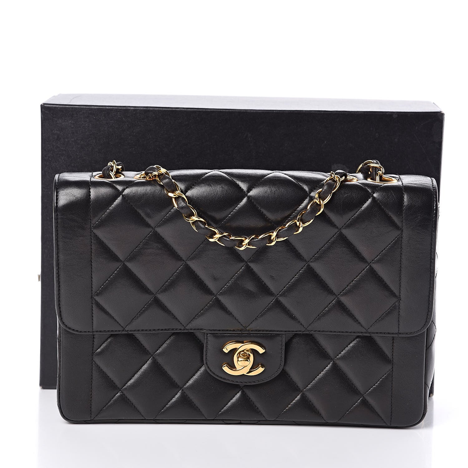 Chanel Lambskin Quilted Medium Single Flap Black 15 of 15