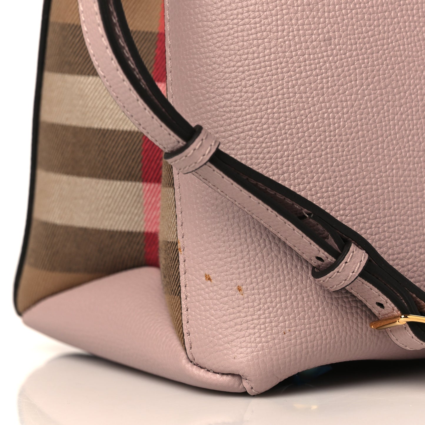 Derby Calfskin House Check Medium Banner Tote Pale Orchid