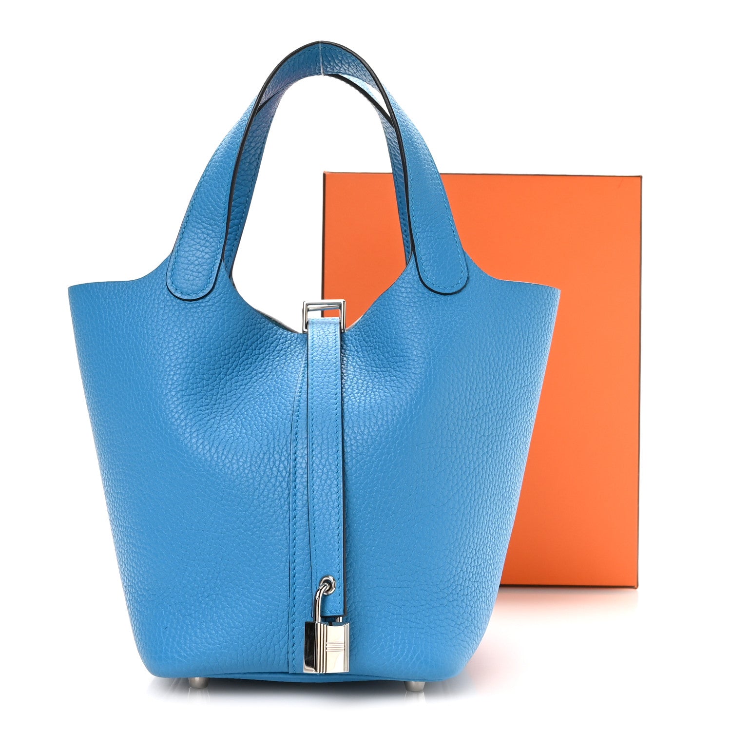 Hermes Taurillon Clemence Picotin Lock 18 PM Bleu Frida 13 of 13
