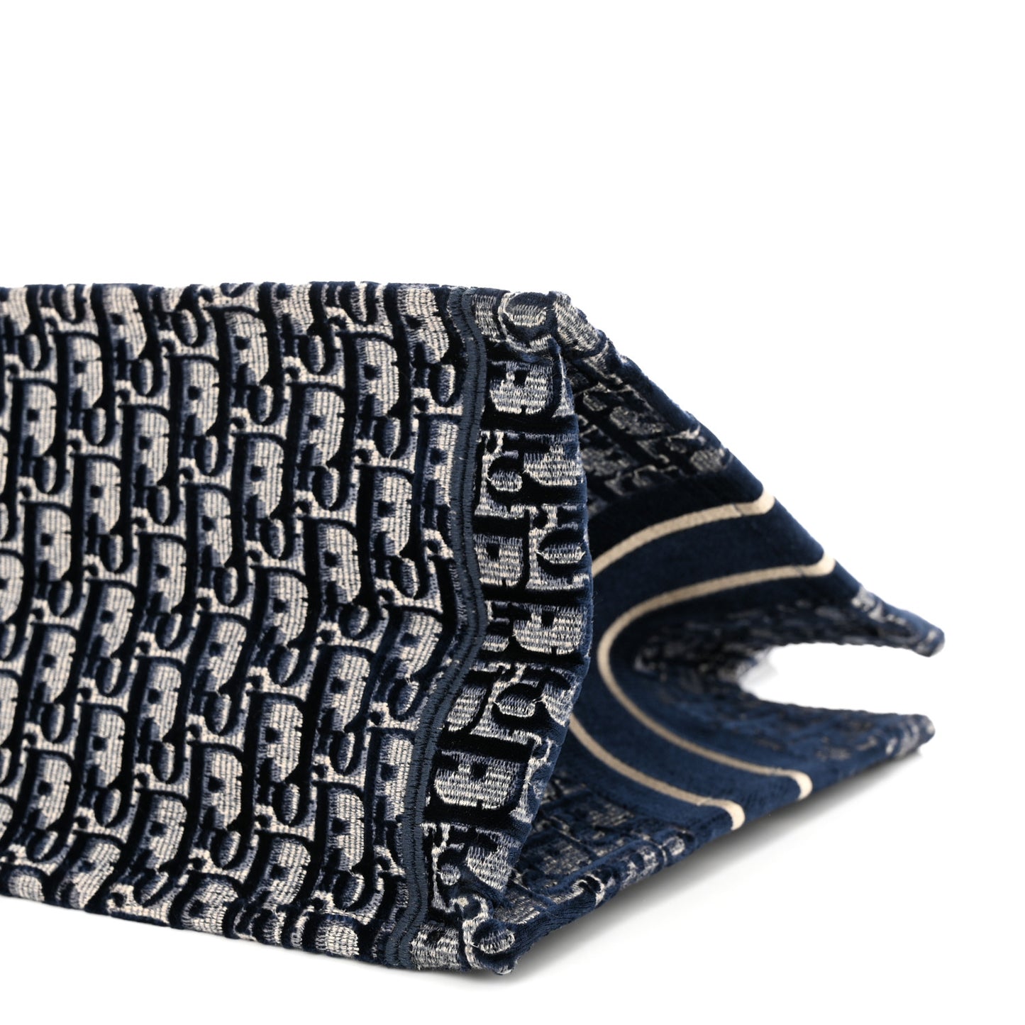Oblique Velvet Medium Book Tote Blue Multicolor