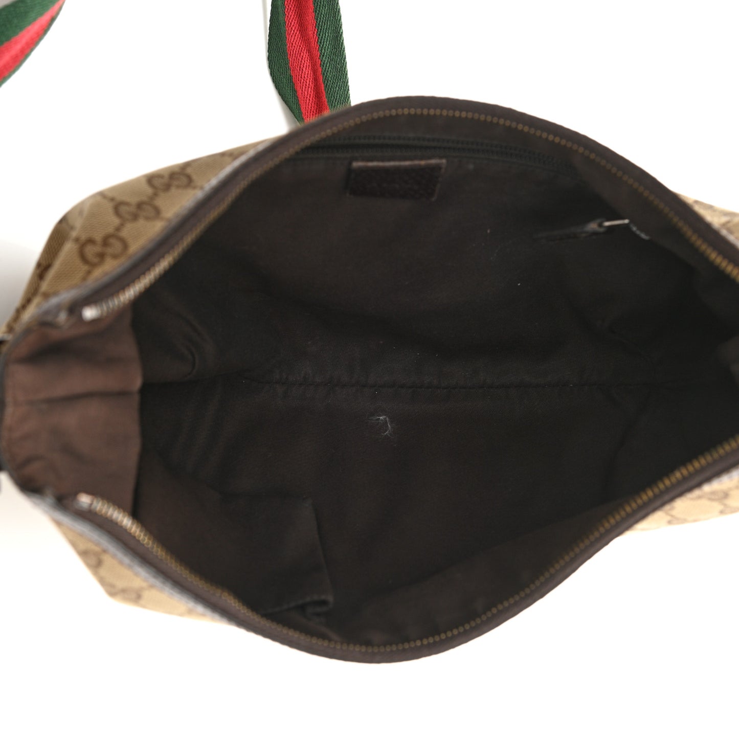 Monogram Web Medium Half Moon Hobo Dark Brown
