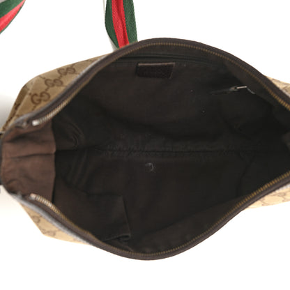 Gucci Monogram Web Medium Half Moon Hobo Dark Brown 5 of 11