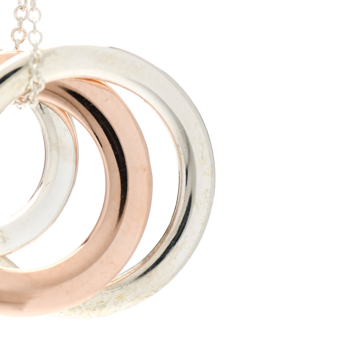 Tiffany Sterling Silver Rubedo 1837 Circles Pendant Necklace 5 of 7
