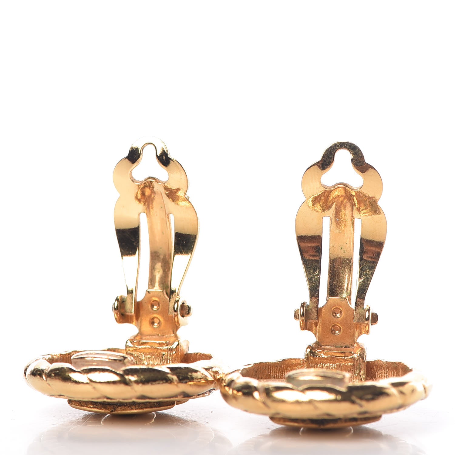 Chanel Round CC Clip On Earrings Gold 4 of 5