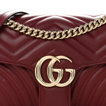Gucci Calfskin Matelasse Small GG Marmont Shoulder Bag Ancora Red 8 of 10