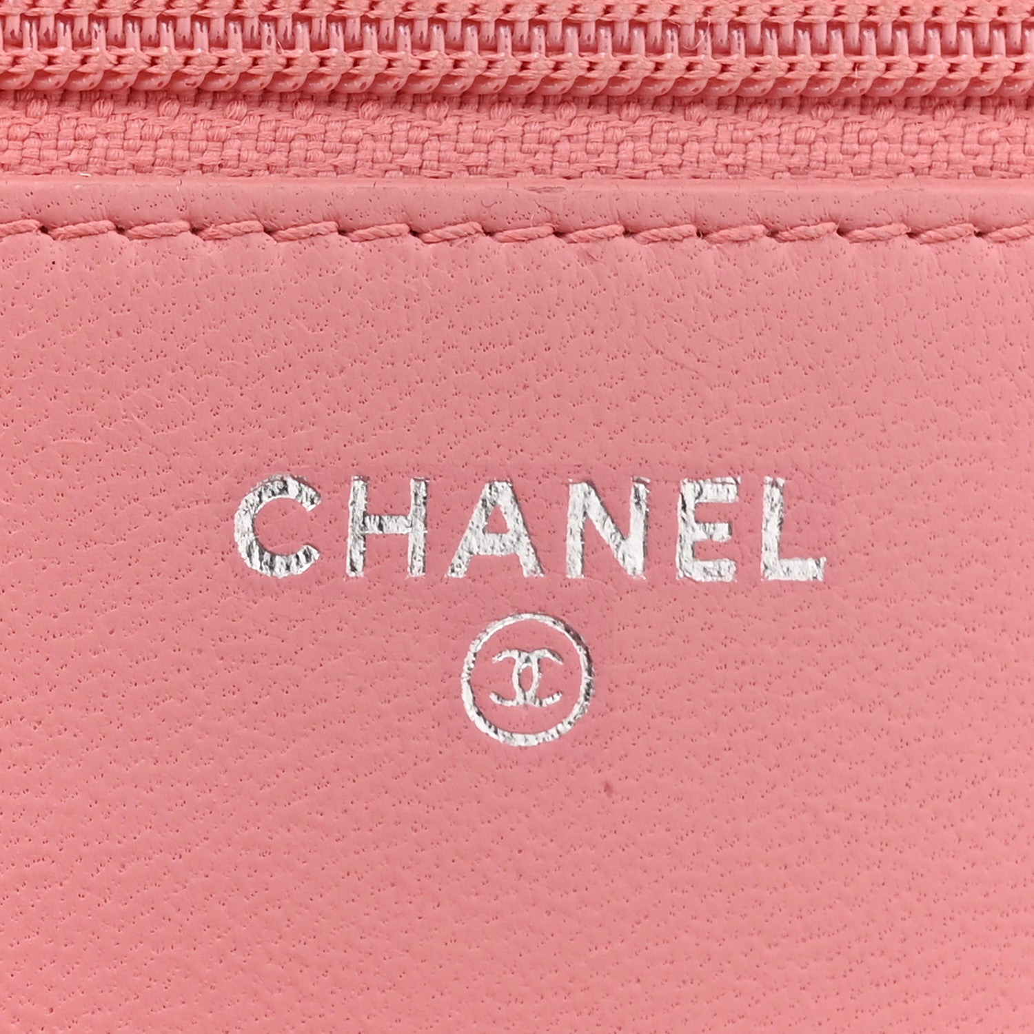 Chanel Lambskin Camellia Embossed Wallet on Chain WOC Pink 6 of 19