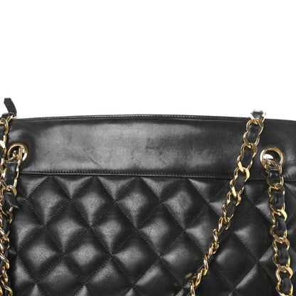 Chanel Lambskin Quilted Shopping Tote Black 16 of 18