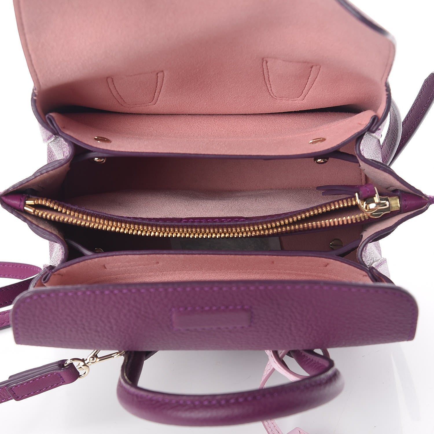 MCM Grained Calfskin Mini Milla Tote Purple 5 of 9