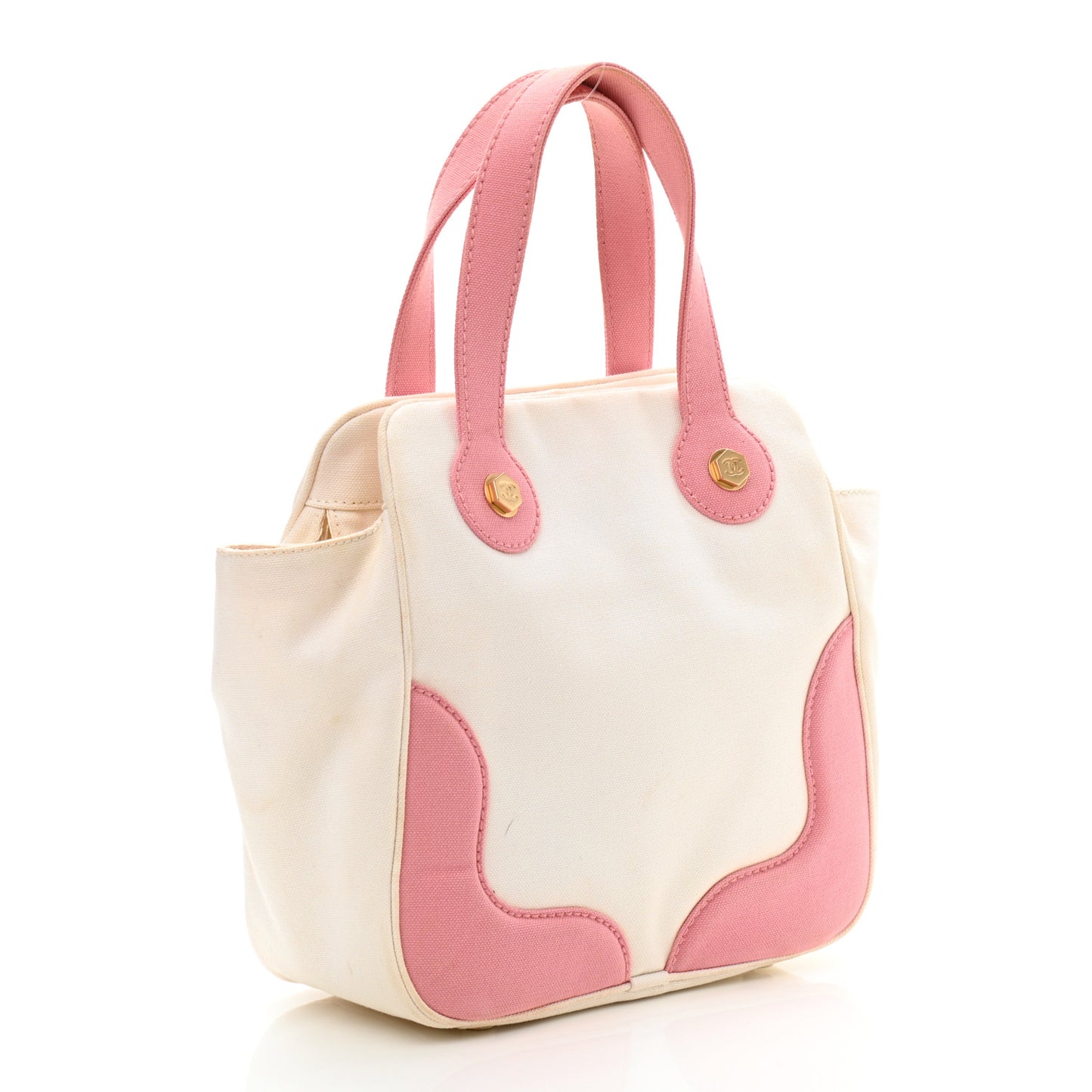 Canvas CC Handbag Pink White