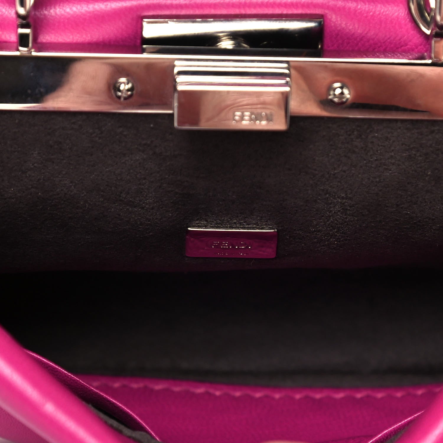 Fendi Nappa Micro Peekaboo Iconic Satchel Magenta 4 of 11