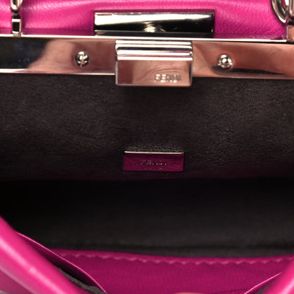 Fendi Nappa Micro Peekaboo Iconic Satchel Magenta 4 of 11