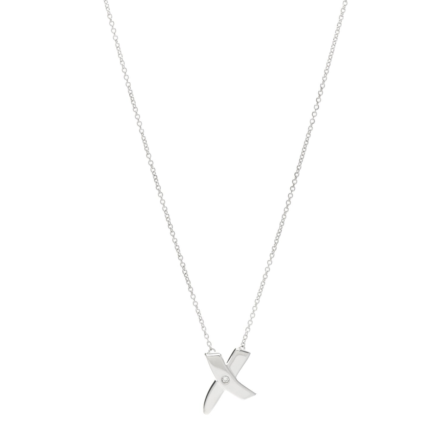 Sterling Silver Diamond Paloma Picasso Graffiti X Pendant Necklace